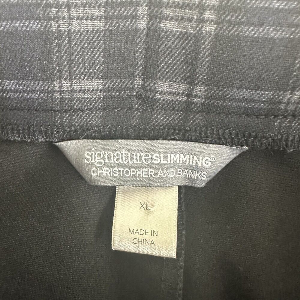 Christopher & Banks Dress Pants Mid Rise Plaid Shaped Fit Size XL Women Stretchy - Picture 3 of 16